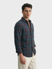 Men's Green Slim Fit Checkered Casual Shirt