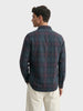 Men's Green Slim Fit Checkered Casual Shirt