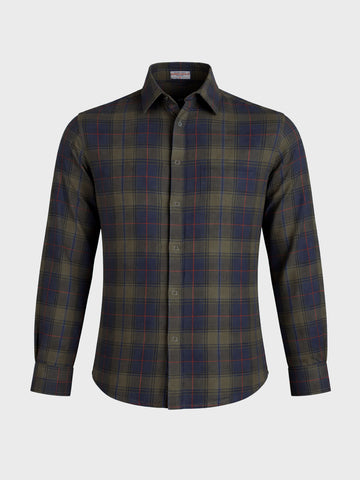 Men's Green Slim Fit Checkered Casual Shirt