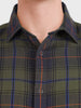 Men's Green Slim Fit Checkered Casual Shirt