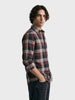 Men's Maroon Slim Fit Checkered Casual Shirt