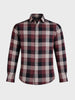 Men's Maroon Slim Fit Checkered Casual Shirt