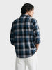Men's Navy Blue Slim Fit Checkered Casual Shirt