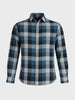 Men's Navy Blue Slim Fit Checkered Casual Shirt