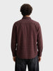 Men's Maroon Slim Fit Checkered Casual Shirt
