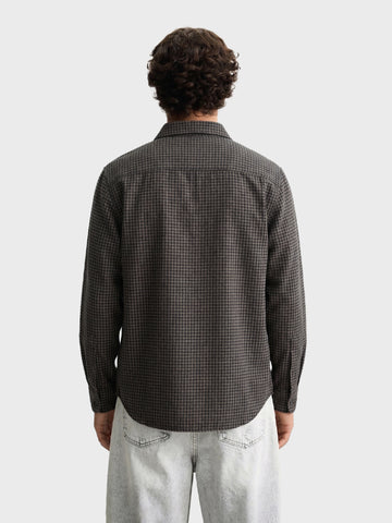 Men's Khaki Slim Fit Checkered Casual Shirt