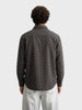 Men's Khaki Slim Fit Checkered Casual Shirt