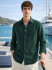 Men's Green Slim Fit Striped Casual Shirt