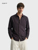 Men's Maroon Slim Fit Striped Casual Shirt
