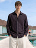 Men's Maroon Slim Fit Striped Casual Shirt