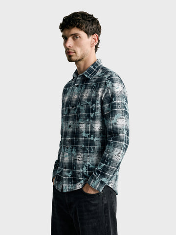 Men's Green Regular Fit Checkered Casual Shirt