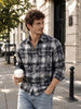 Men's Grey Regular Fit Checkered Casual Shirt