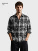 Men's Grey Regular Fit Checkered Casual Shirt