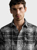 Men's Grey Regular Fit Checkered Casual Shirt