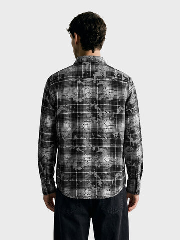 Men's Grey Regular Fit Checkered Casual Shirt