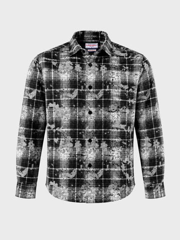 Men's Grey Regular Fit Checkered Casual Shirt