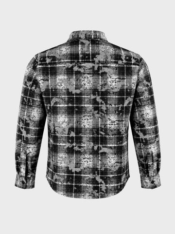 Men's Grey Regular Fit Checkered Casual Shirt
