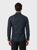 Men's Black Slim Fit Printed Party Wear Shirt