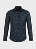 Men's Black Slim Fit Printed Party Wear Shirt