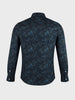Men's Black Slim Fit Printed Party Wear Shirt