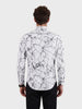 Men's White Slim Fit Printed Party Wear Shirt