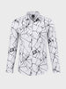 Men's White Slim Fit Printed Party Wear Shirt