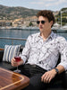 Men's White Slim Fit Printed Party Wear Shirt