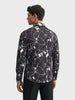 Men's Black Slim Fit Printed Party Wear Shirt