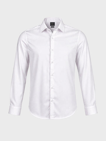Men's White Slim Fit Solid Casual Shirts