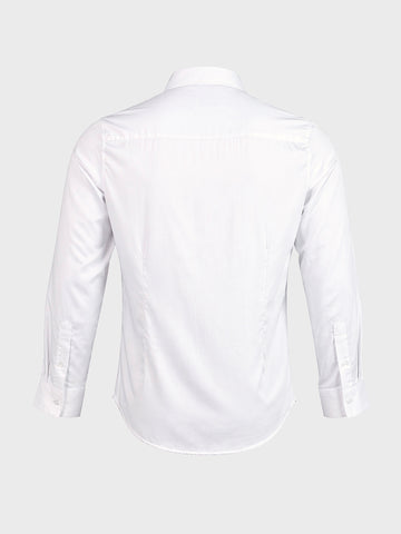 Men's White Slim Fit Solid Casual Shirts