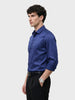 Men's Navy Blue Slim Fit Solid Casual Shirts
