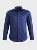 Men's Navy Blue Slim Fit Solid Casual Shirts