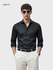 Men's Black Slim Fit Solid Casual Shirts