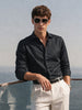 Men's Black Slim Fit Solid Casual Shirts