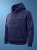 Men's Blue Oversized Fit Embroided Casual Sweatshirt