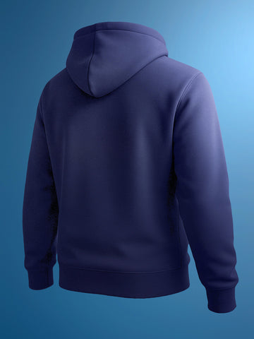 Men's Blue Oversized Fit Embroided Casual Sweatshirt