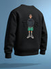 Men's Black Relaxed Fit Embroided Casual Sweatshirt