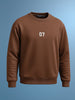 Men's Brown Relaxed Fit Embroided Casual Sweatshirt