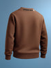 Men's Brown Relaxed Fit Embroided Casual Sweatshirt