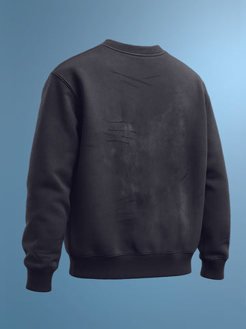 Men's Black Relaxed Fit Printed Casual Sweatshirt