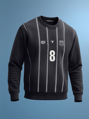 Men's Black Relaxed Fit Printed Casual Sweatshirt