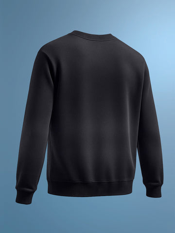 Men's Black Relaxed Fit Printed Casual Sweatshirt