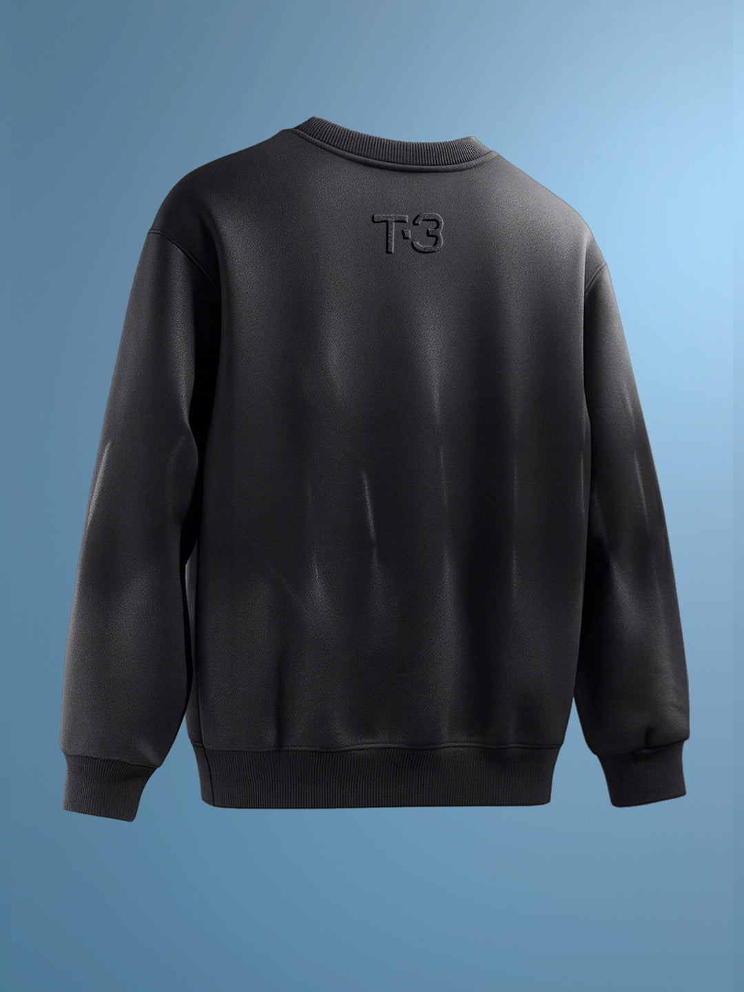 Men's Black Relaxed Fit Embroided Casual Sweatshirt