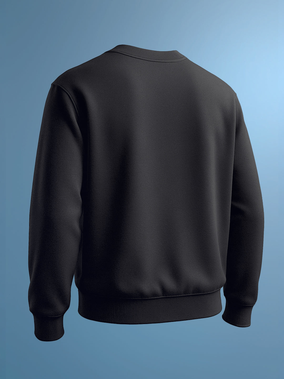 Men's Black Relaxed Fit Embroided Casual Sweatshirt