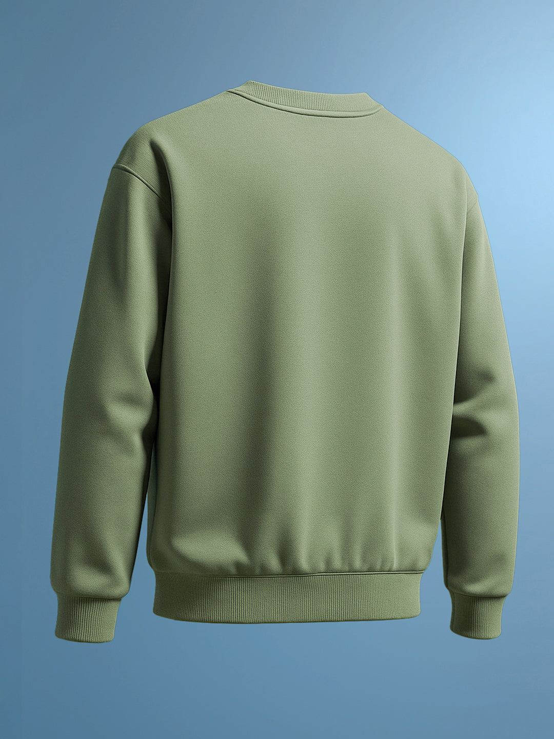 Men's Green Relaxed Fit Embroided Casual Sweatshirt