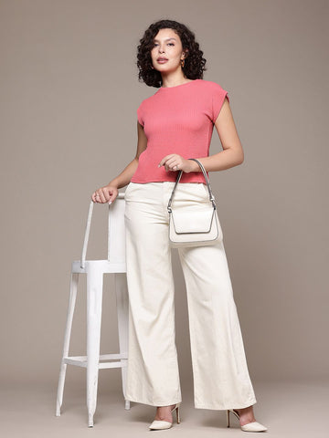 Freehand by The Indian Garage Co Women Boxy Textured Regular Top