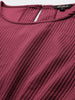 Freehand Maroon The Indian Garage Co Women Loose Fit Textured Crop Top
