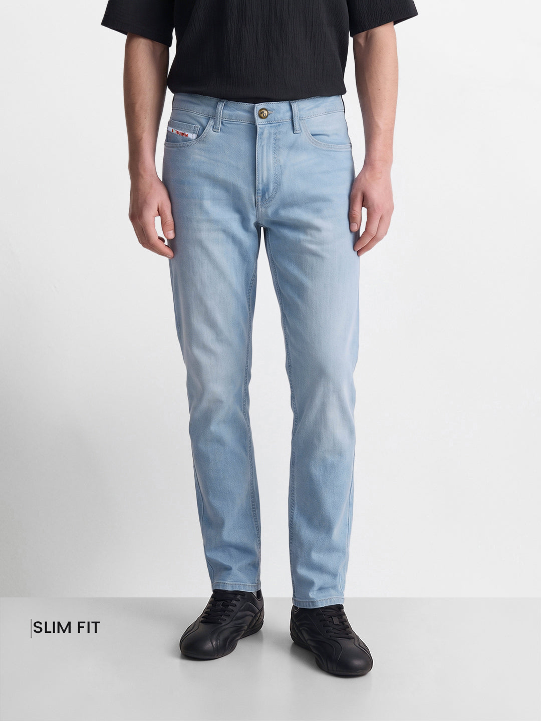 Men's Blue Slim Fit Solid Casual Jeans