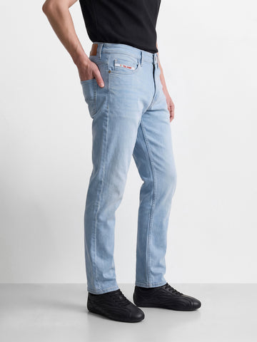 Men's Blue Slim Fit Solid Casual Jeans