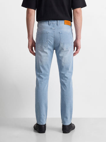 Men's Blue Slim Fit Solid Casual Jeans
